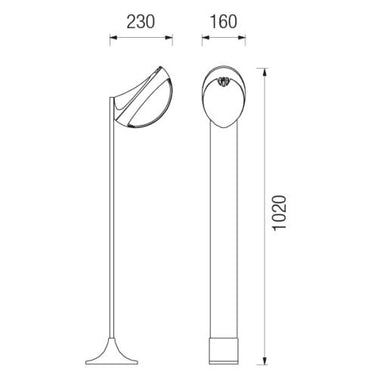 Airone Stelo Led Silver 1 Luce H. 102Cm 9W 3000°K